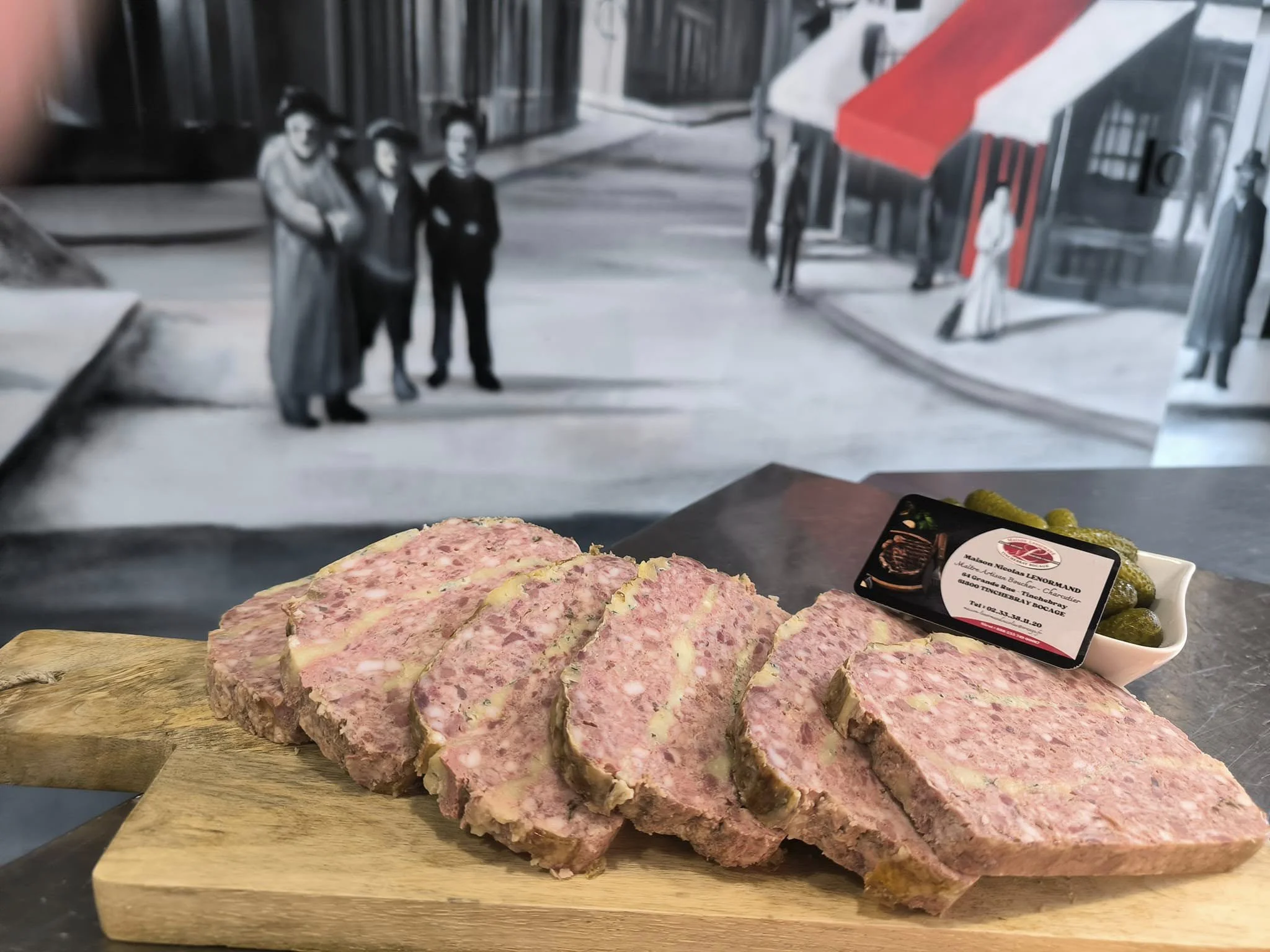 6 tranches pâté bleu Saint-Jean, spécialité locale Maison Lenormand Tinchebray Bocage