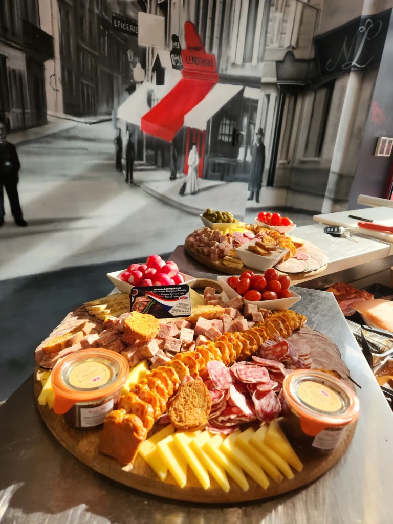 Découvrez nos planches gourmandes, composées d'une sélection de charcuteries fines et de fromages savoureux, préparées par Nicolas Lenormand, traiteur à Tinchebray en Normandie. Idéales pour vos événements et apéritifs.