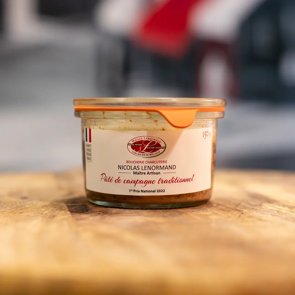 Bocal pâté campagne champion France 2024, artisan local Maison Lenormand Tinchebray Bocage