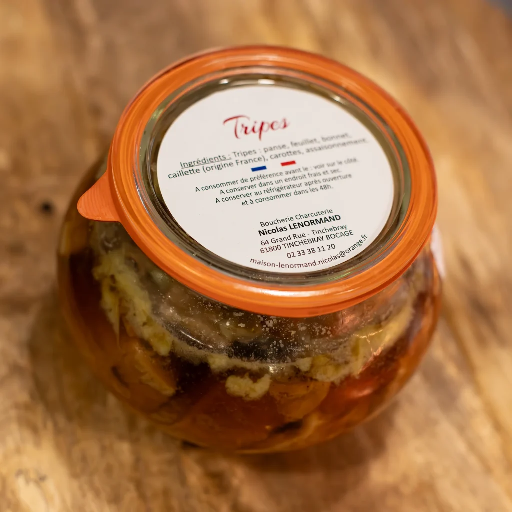 Bocal tripes artisanales, spécialité locale Maison Lenormand Tinchebray Bocage