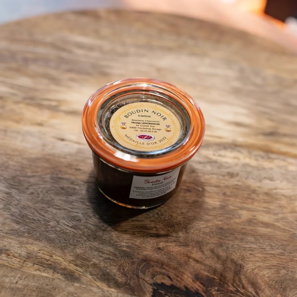 Boudin noir à tartiner artisanal, spécialité locale Maison Lenormand Tinchebray Bocage